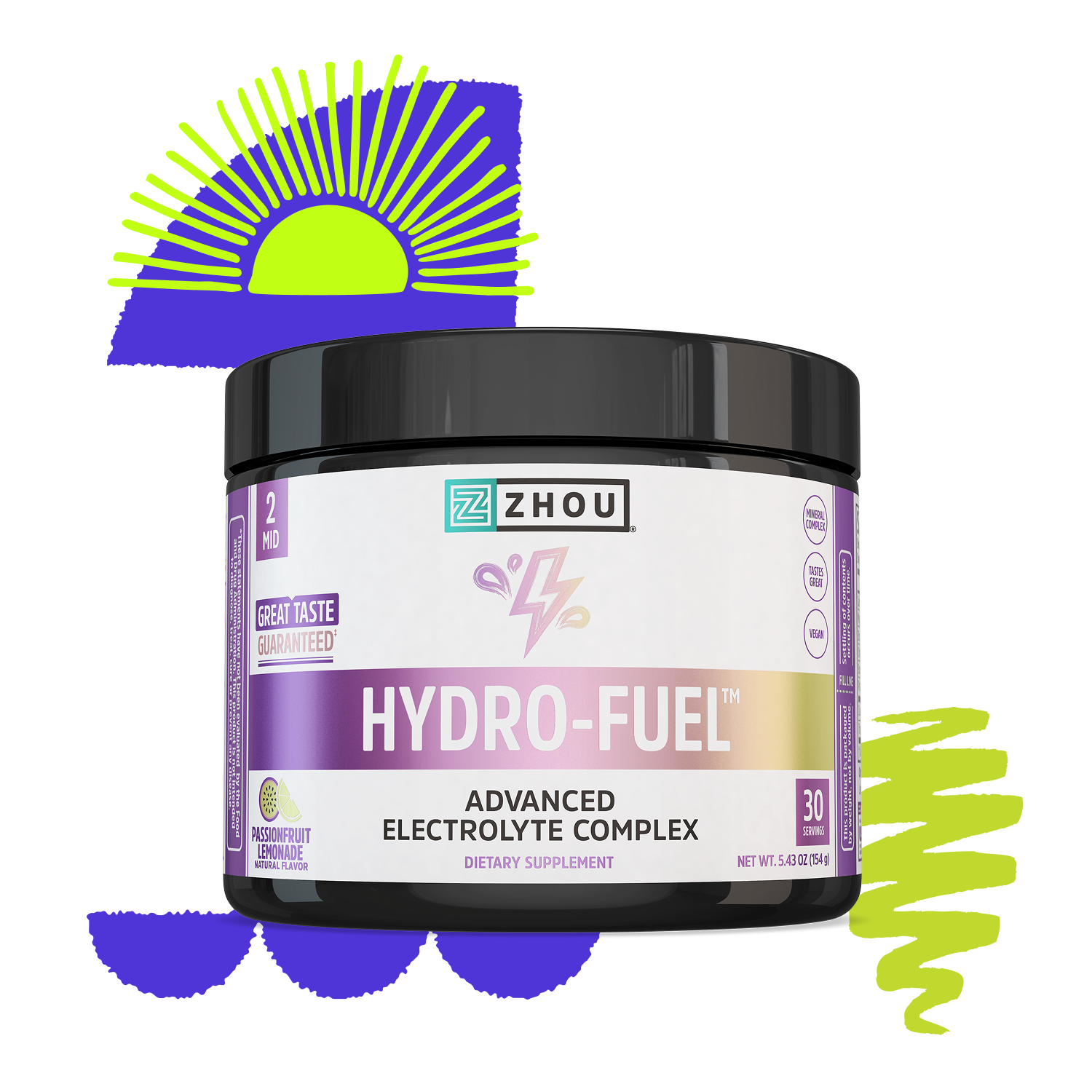 Zhou Hydro-Fuel - 30 Servings | Passionfruit Lemonade Zhou Hydro-Fuel - 30 Servings | Passionfruit Lemonade