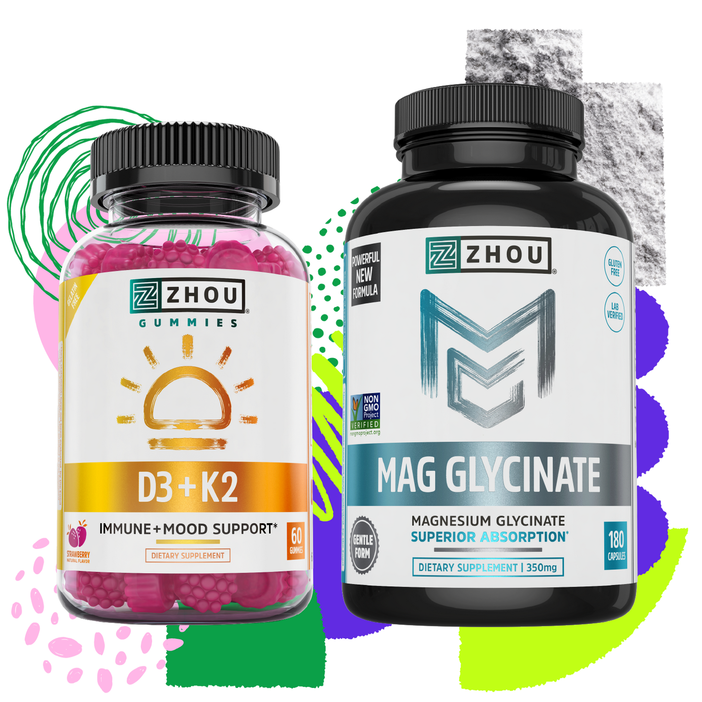 Magnesium Glycinate & D3+K2 Gummies Bundle