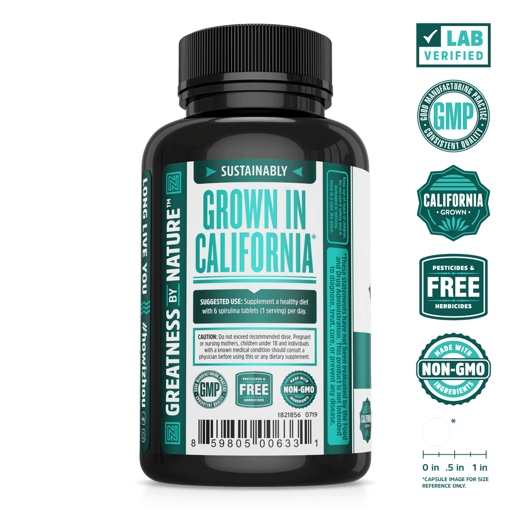 Spirulina Tablets Longevity Superfood Zhou Nutrition