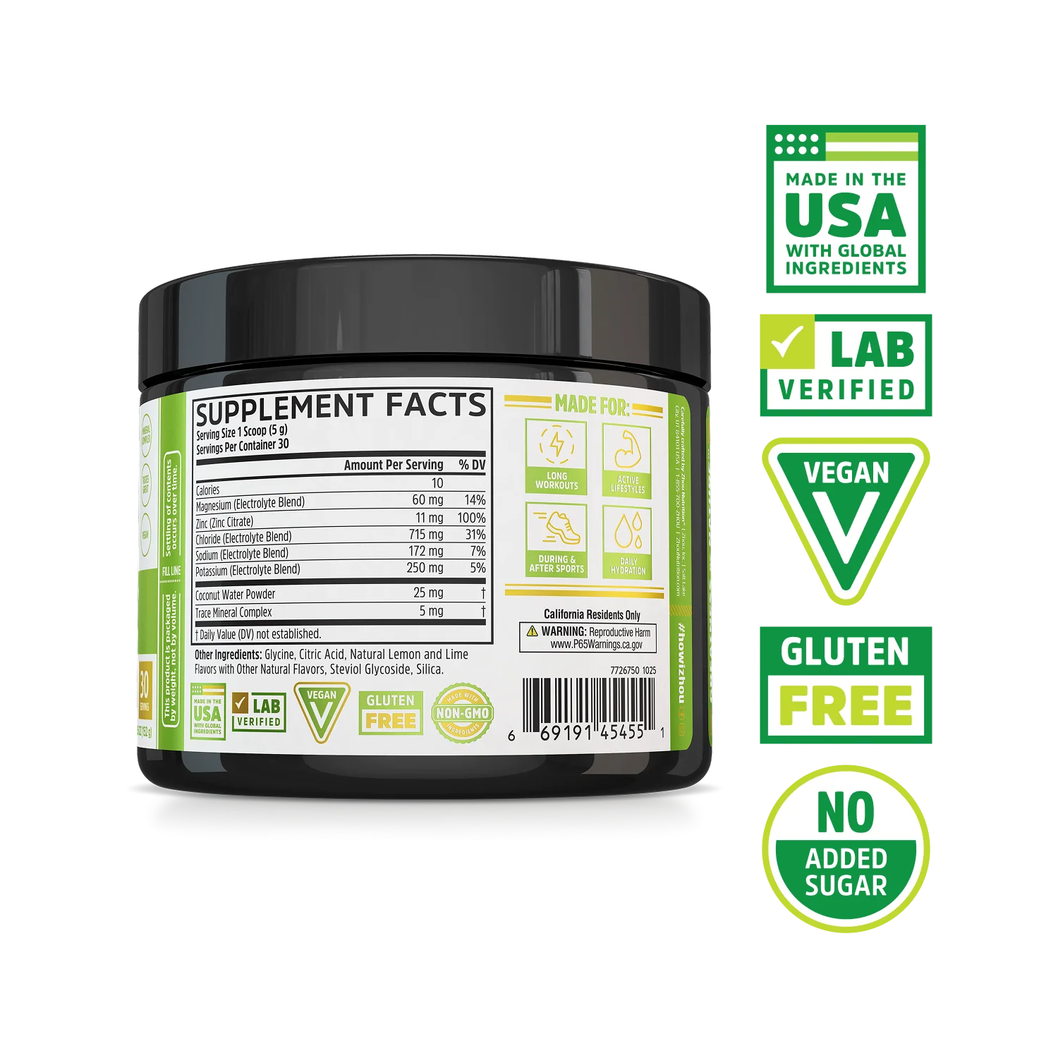 Hydro-Fuel™ Stick Pack + Tub Bundle by Zhou Nutrition; supports electrolyte balance; Made in USA, Vegan, Gluten Free.