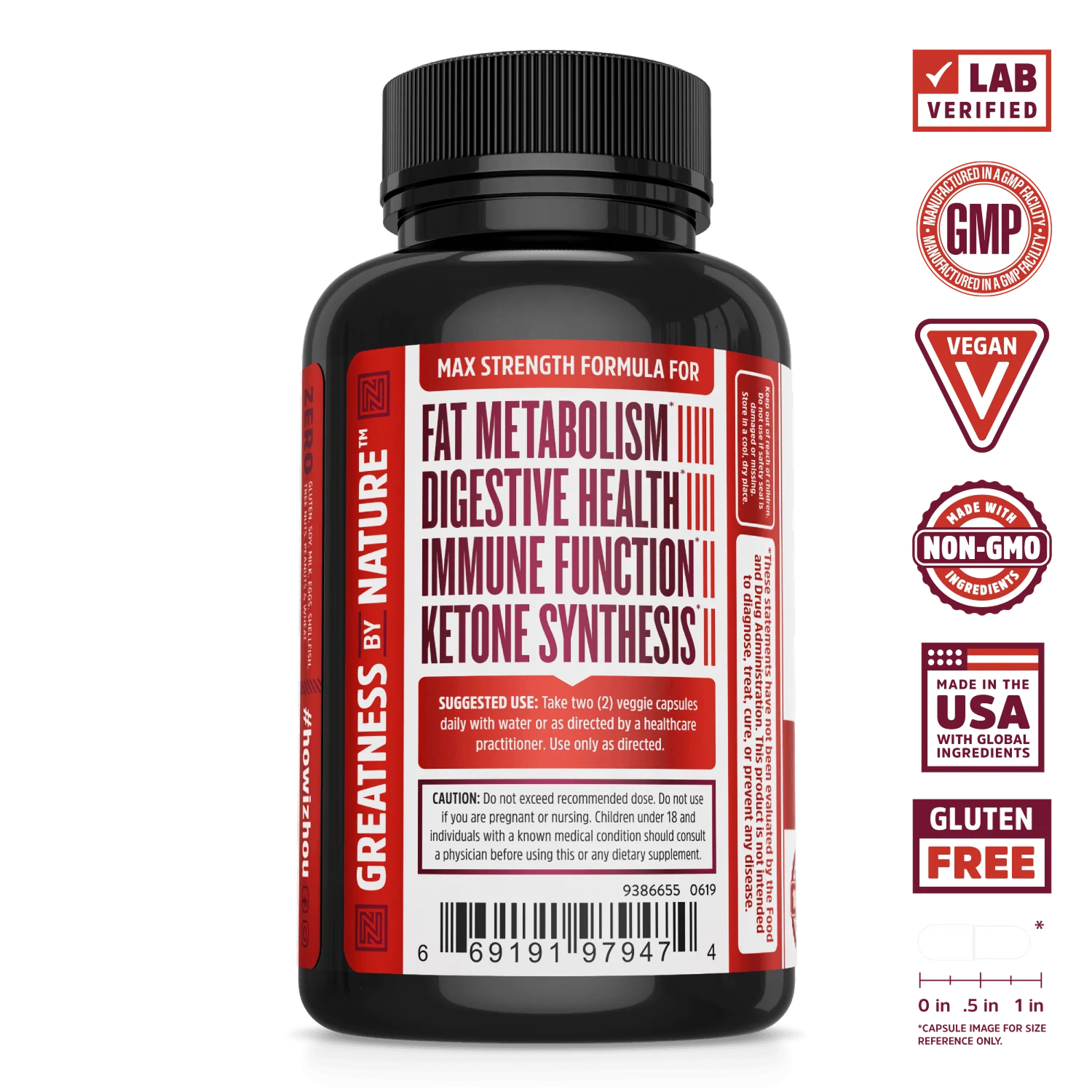 Zhou Nutrition Berberine with Oregon Grape: red bottle for metabolism, digestion, immunity, ketone & blood sugar support.