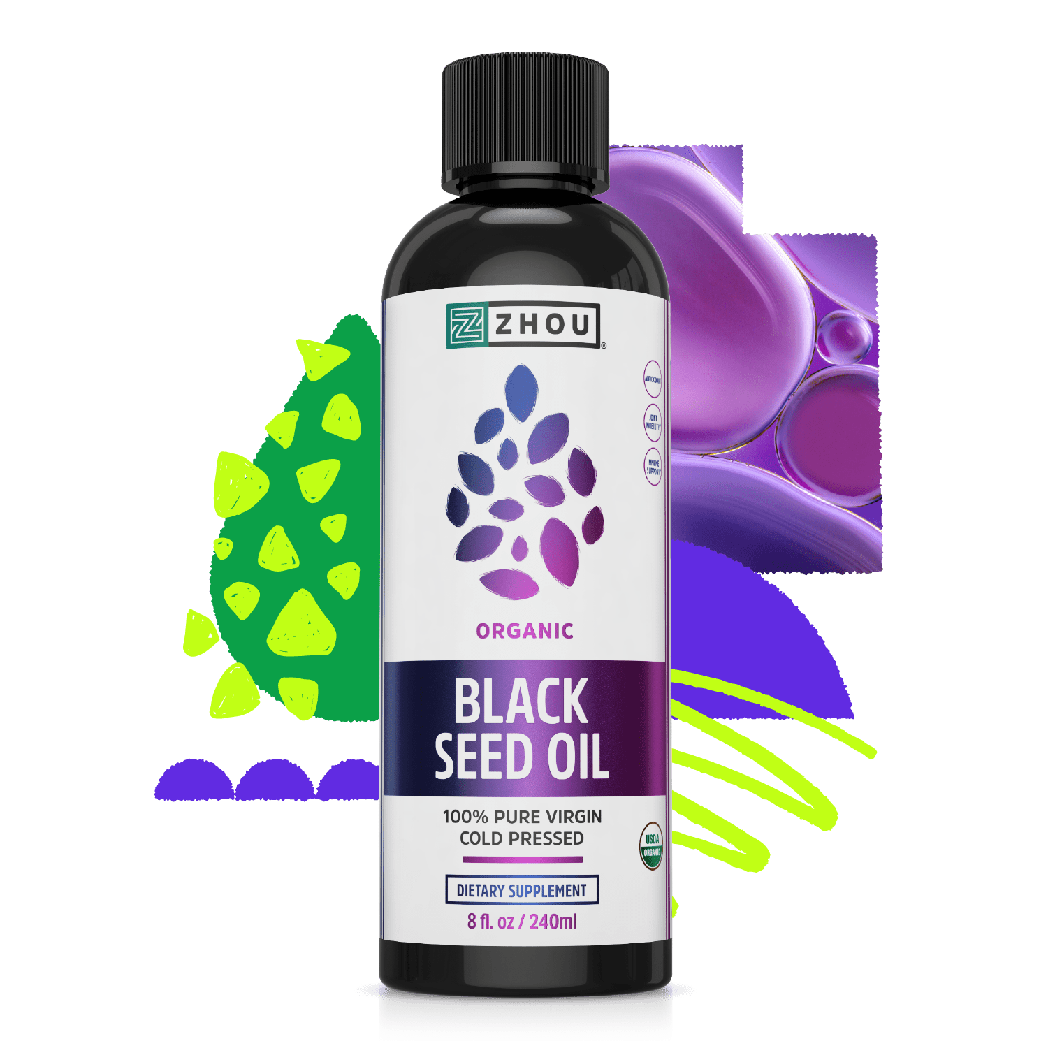 Organic Black Seed Oil - Super Antioxidant Support Zhou Nutrition Organic Black Seed Oil - Super Antioxidant Support Zhou Nutrition