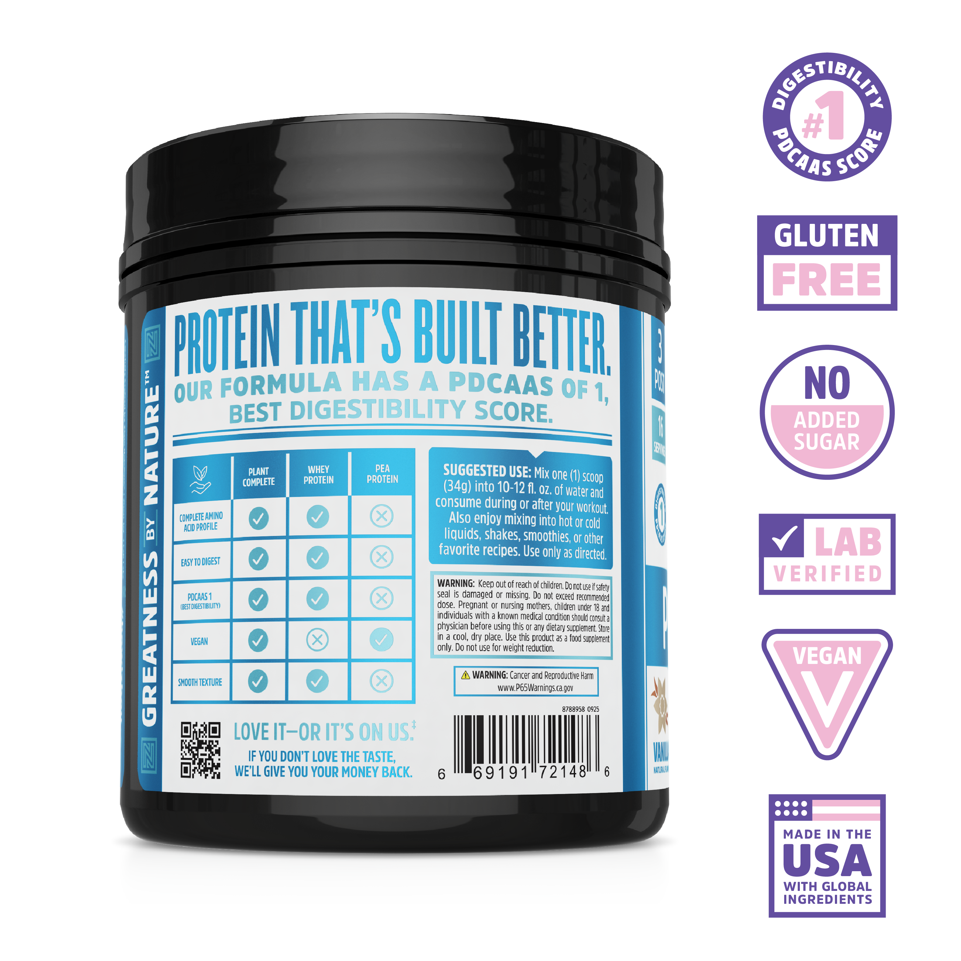 Zhou Nutrition Plant Complete is a vegan protein powder with fermented plant protein and a complete amino acid profile.